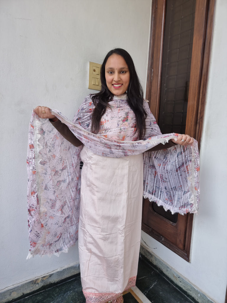Pastel Glamour Embroidered Suit
