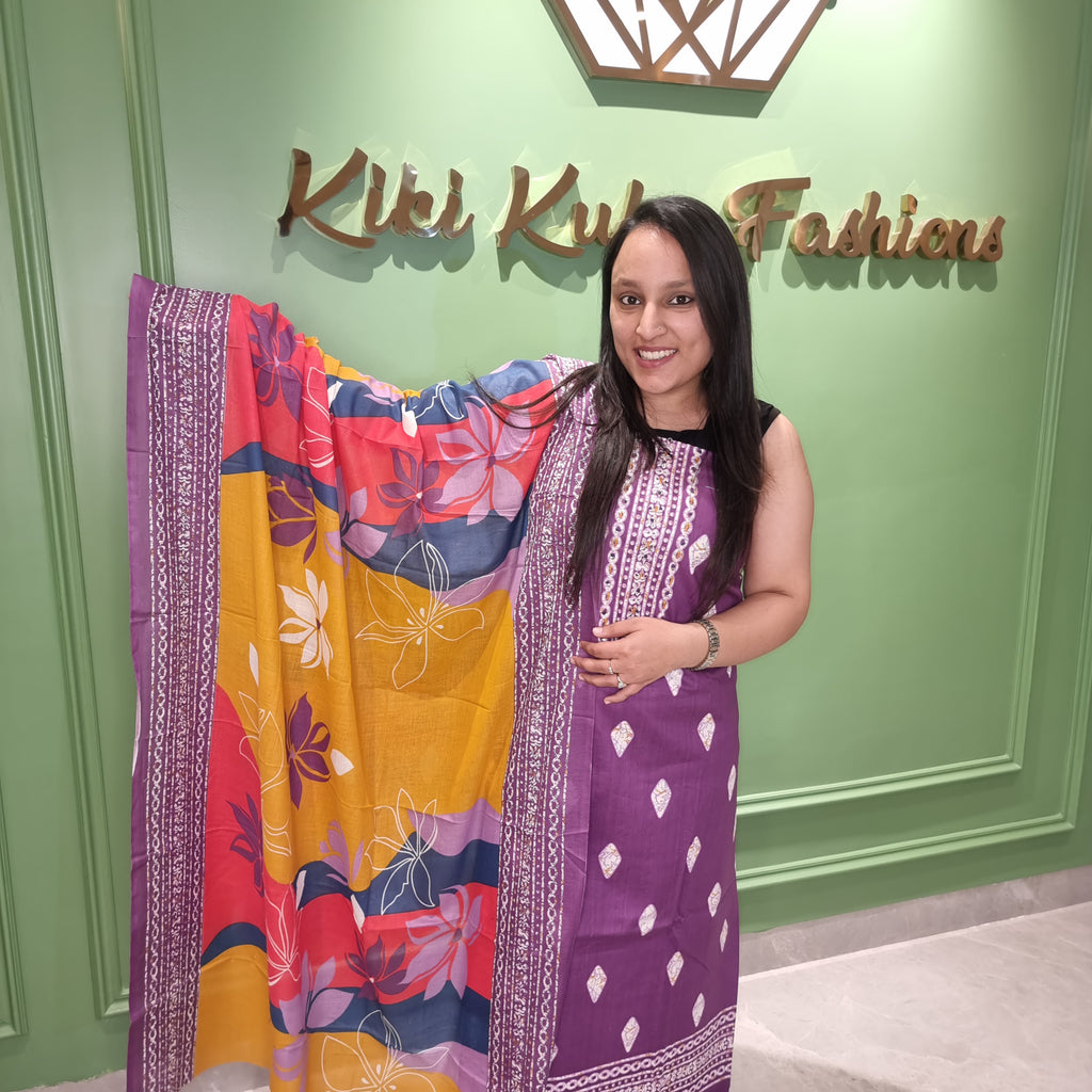 Royal Orchid Cotton Suit