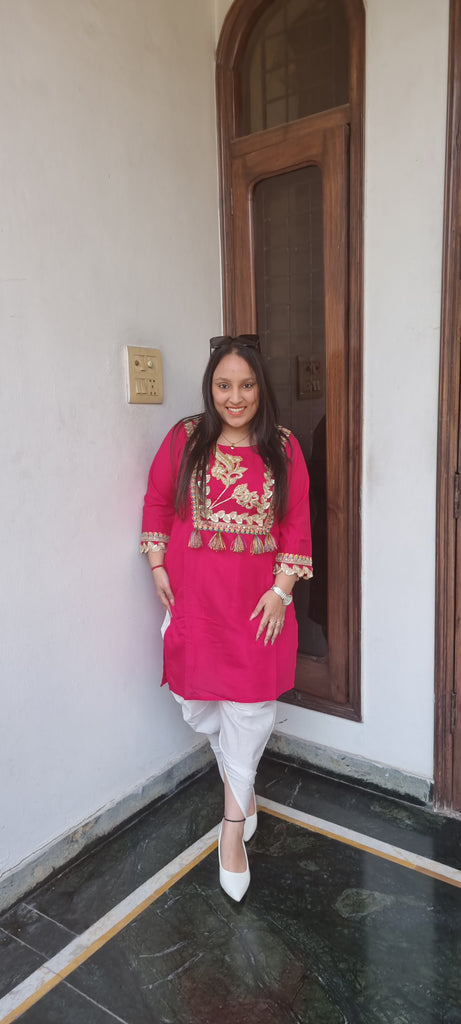 Pink Dhoti Set