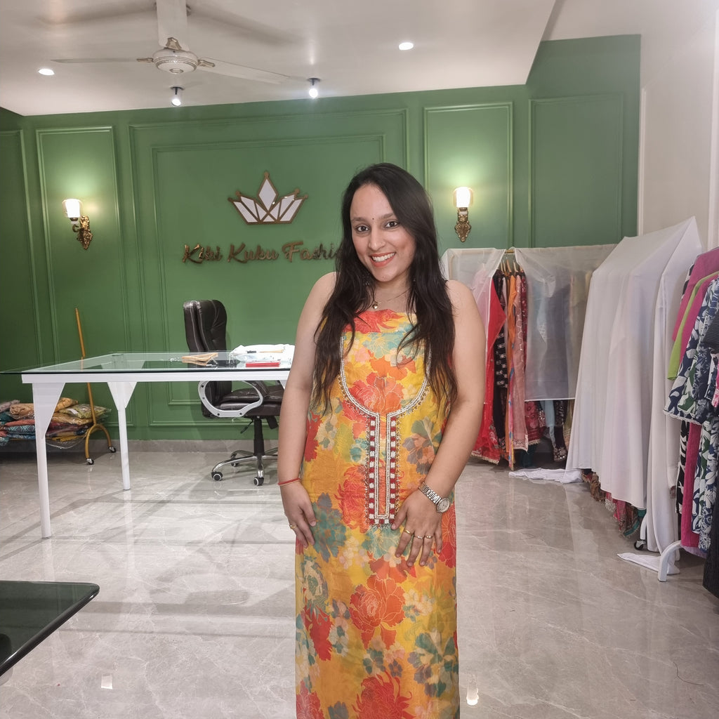 Sunset Bloom Unstitched Suit