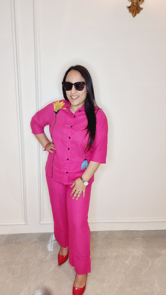 Fuchsia Bloom Luxe Cord Set