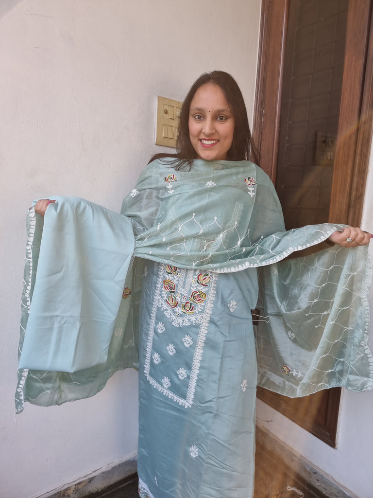 Frost Blossom Cotton Suit