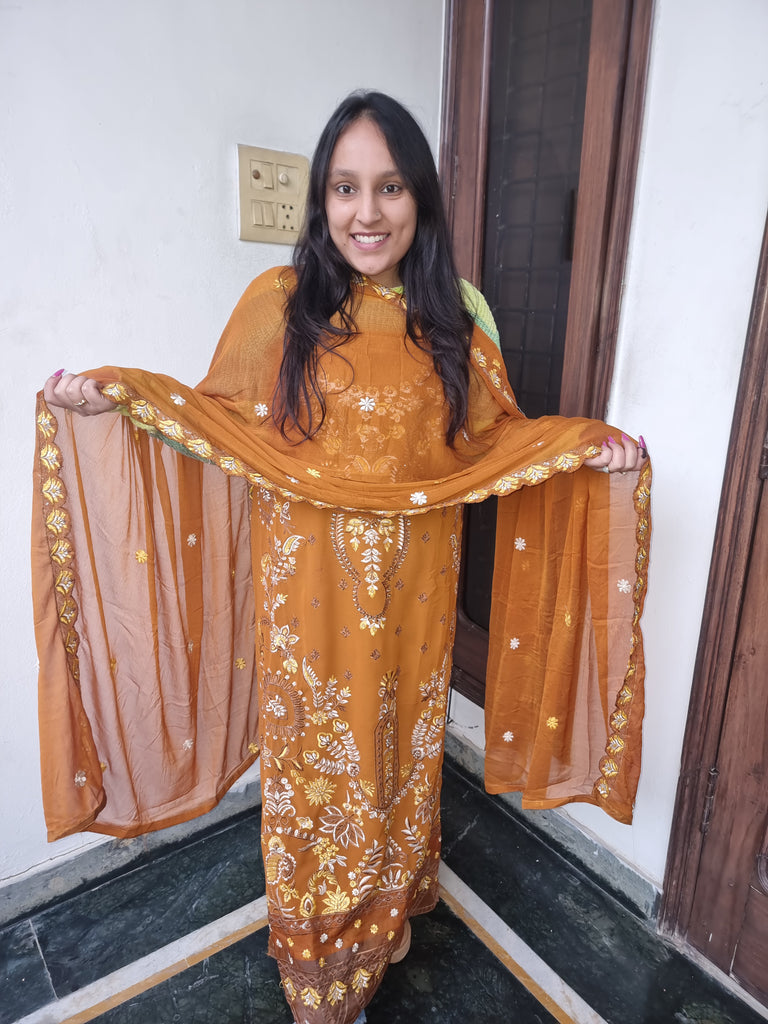 Amber Elegance Georgette Suit