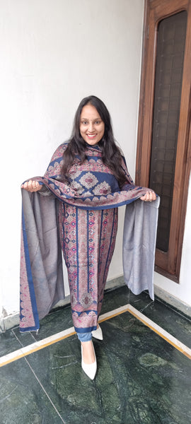 Blue Winter Unstitched suits