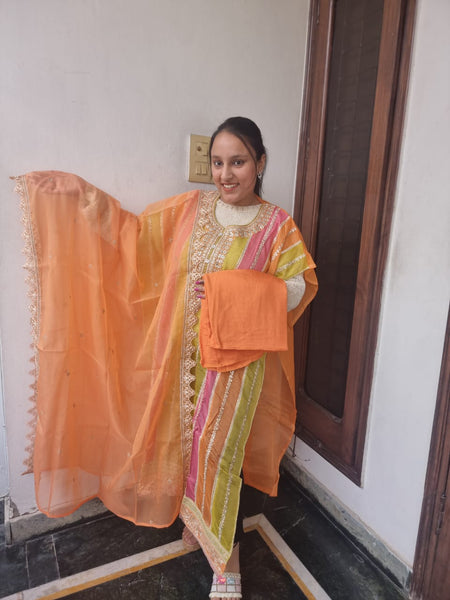 latest melty color suit orange shade