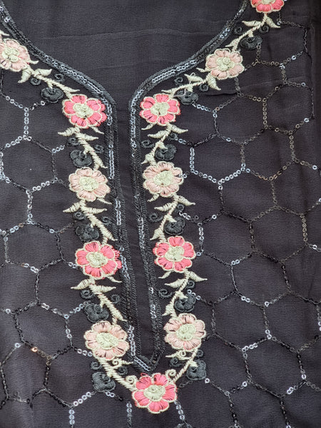 Elegant Noir Georgette Suit