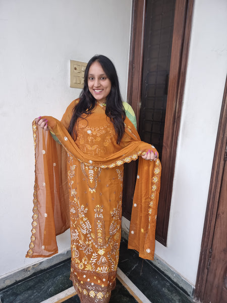 Amber Elegance Georgette Suit