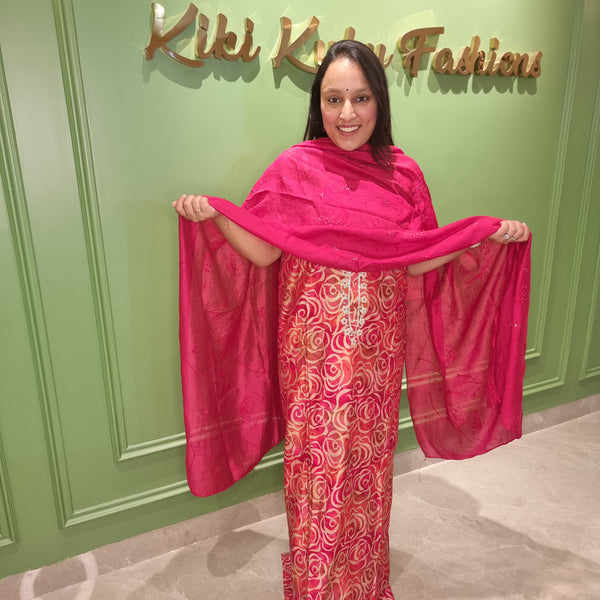 Rose Swirl Cotton Suit