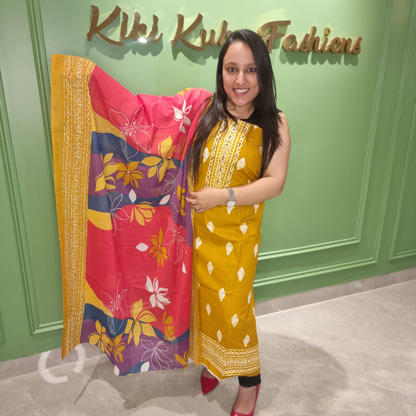 Golden Radiance Cotton Suit