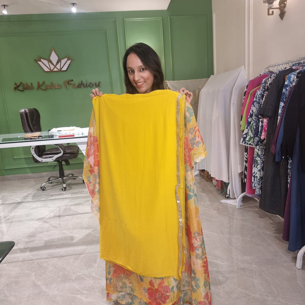 Sunset Bloom Unstitched Suit