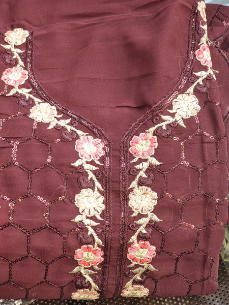 Elegant Wine Georgette Suit
