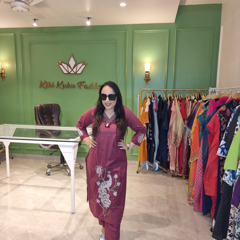 Royal Plum Peacock Cordset