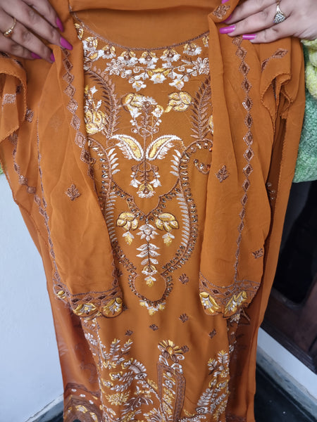 Amber Elegance Georgette Suit