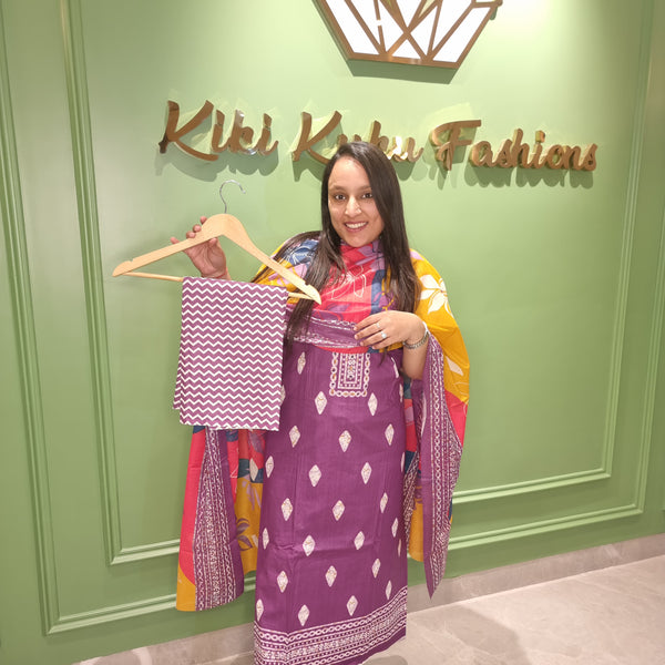 Royal Orchid Cotton Suit