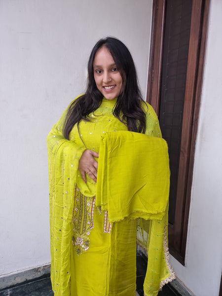 Lemon Luxe Georgette Suit