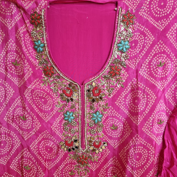 Gulabi Noor Bandhani Suit