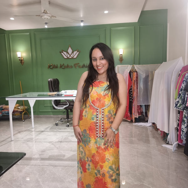 Sunset Bloom Unstitched Suit