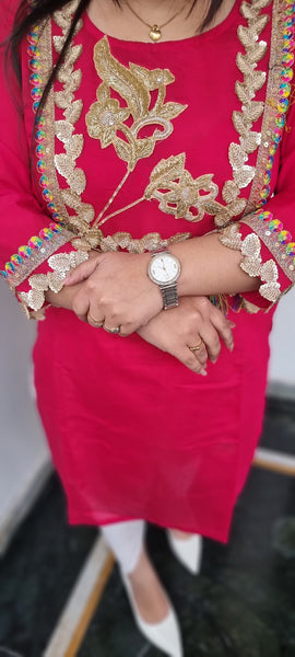 Pink Dhoti Set