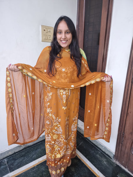 Amber Elegance Georgette Suit