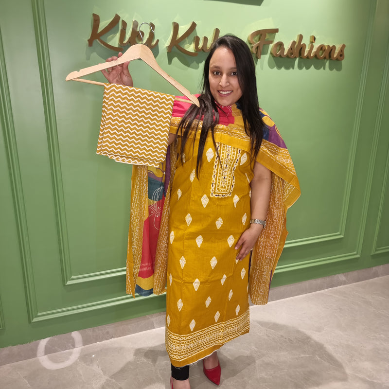 Golden Radiance Cotton Suit